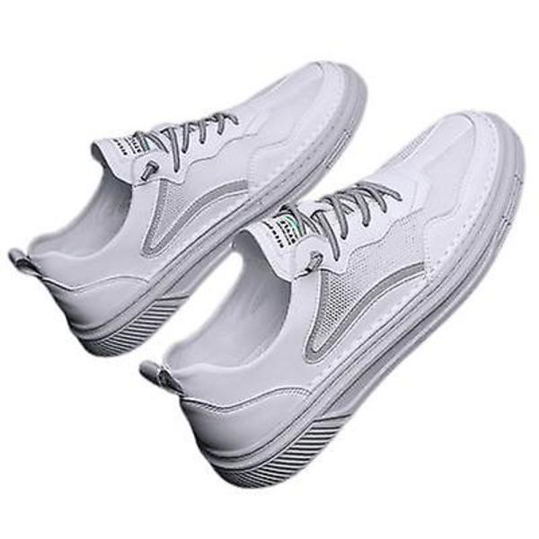 Andningsbara Tunna Casual Herrskor Trendiga white gray 44
