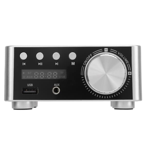 [LCS]Bluetooth-forsterker Sølv Mini Bluetooth 5.0 Digital Forsterker HiFi Stereo Klasse D Lydforsterker Trådløs Mottaker 0.3