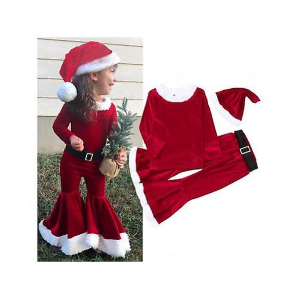3 stk. Jenter Baby Juleantrekk Julenisse Kostyme For Barn 80cm