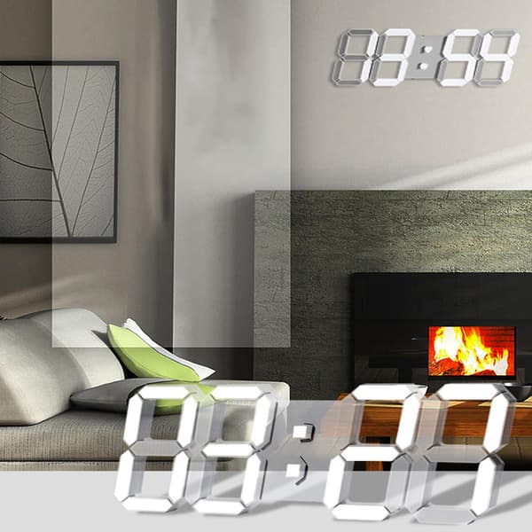 [LCS] LED Digital Väggklocka Modern Design Klockor 3D Vardagsrum Dekoration Timmar Display Hem Söt Gåva