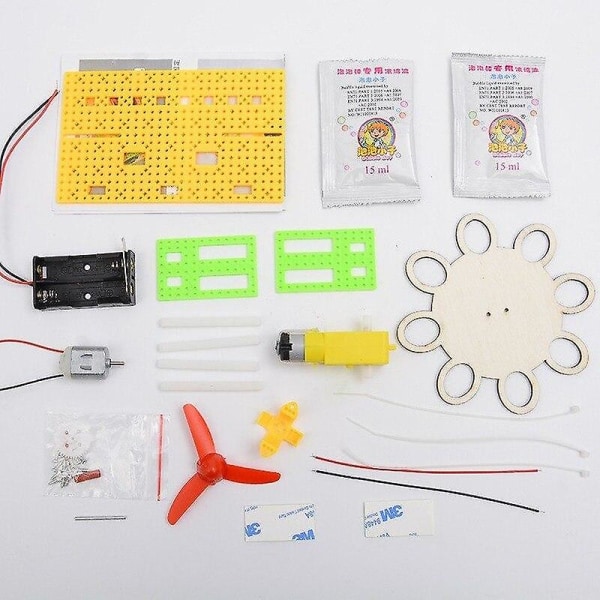 Vetenskapsleksaker barn DIY elektrisk bubbla maskin Roliga grundskoleelever Hand