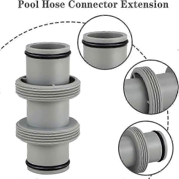 38 mm poolslangeforbindelse, poolslangeadapter til Intex Bestway Coleman, poolslangeforbindelse til 38 mm slange, Intex poolslangeforbindelse, poolpumpeforbindelse