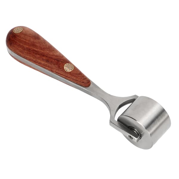 [LCS] Leather Press Edge Roller Stainless Steel Leather Roller with Wooden Handle Hand DIY Leather Tool
