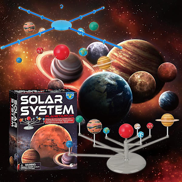 Solsystem för barn, Astronomi Solsystem Modellbyggsats, Planetarium Projektor STEM Leksaker med 8 Planeter Rymdleksaker