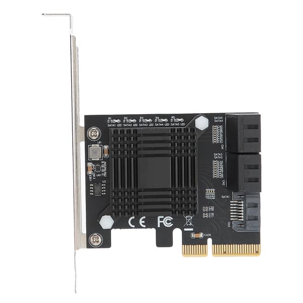 Utvidelseskort PCIE til 5 porter SATA3.0 modulomformer JMB585-brikke for datamaskin