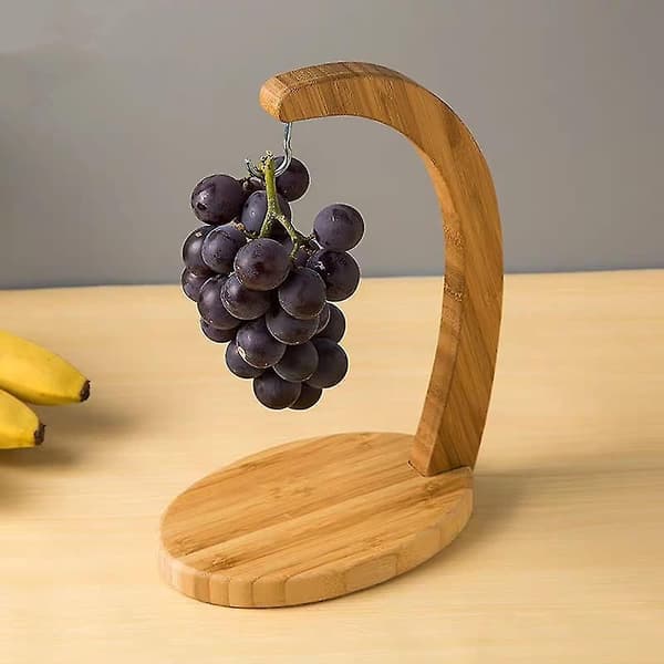 [LCS] Puinen banaaniteline koukulla, rypäleteline, banaaniteline, bambu, keittiövälineet, hedelmäteline