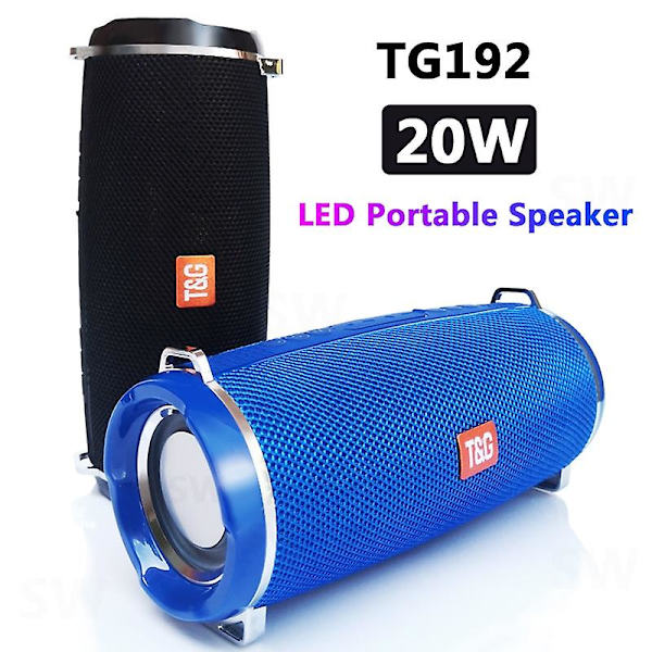 Kraftfull Tg192 Portabel Bluetooth Högtalare Utomhus Kolumn Dator Black