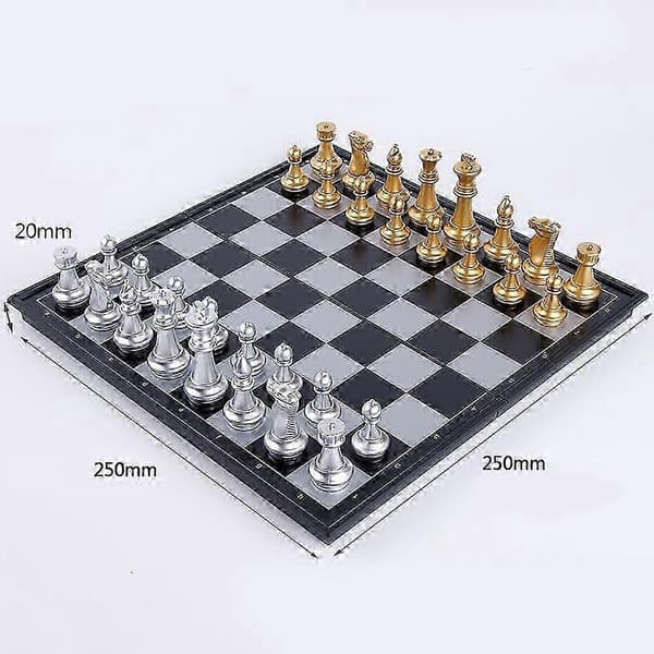 [LCS]25252cm Magnetisk sjakk bærbart internasjonalt sjakksett sammenleggbart