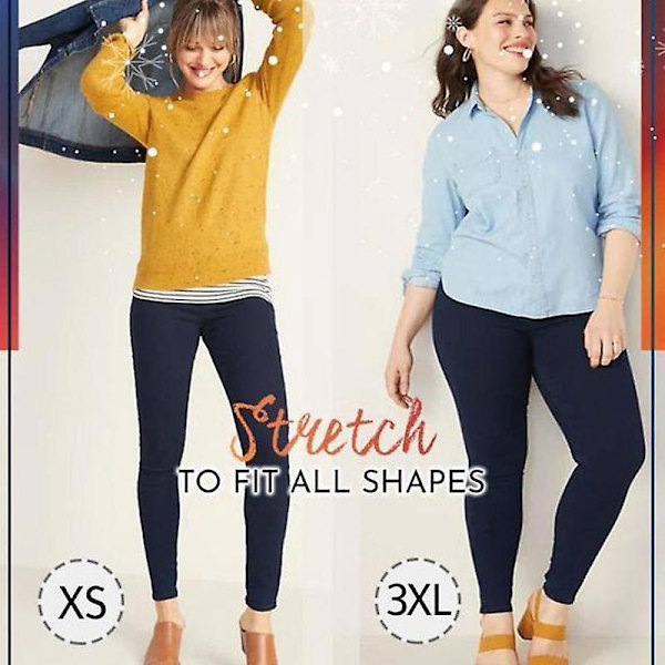 Tuplafleece Thermal Jeggings Lämpimät Housut Farkut Talvi Lämpimät Housut Yhteensopiva Naisten Tyttöjen Kanssa Dark Blue 29