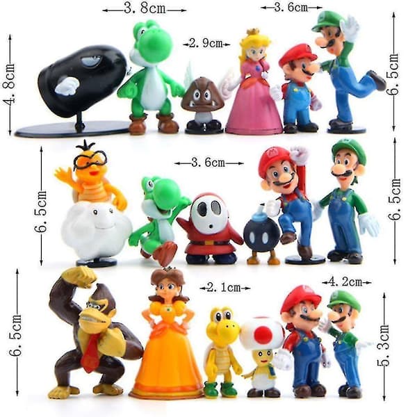 [LCS]18st Super Mario Bros Pvc Figurleksak