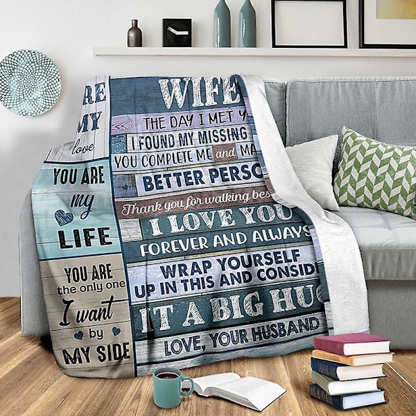 Du Er Mit Liv Fleece Tæppe Brevtrykt Varmt Tæppe Til Sofa Seng 180*140cm