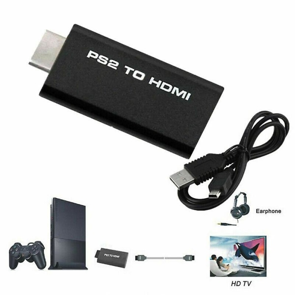 För HDTV Monitor Ps2 till HDMI Video Converter Adapter med 3,5 mm ljudutgång