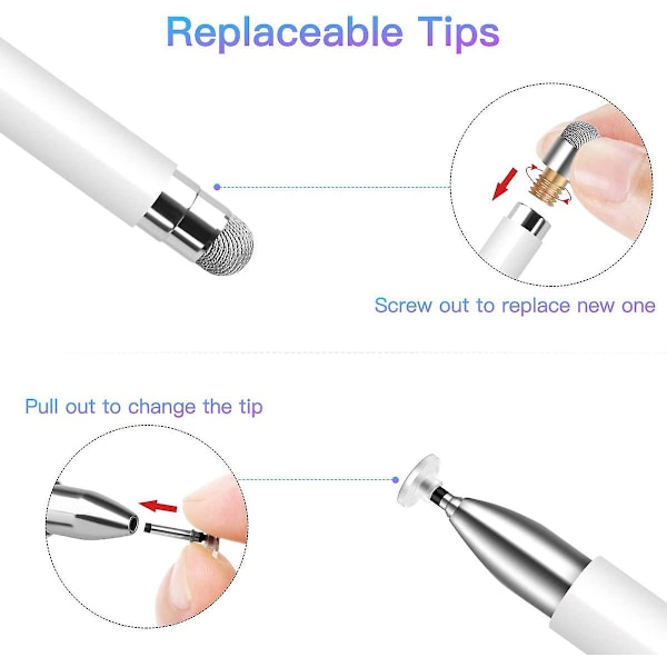Stylus til iPad (2 stk.) - Sort Hvid