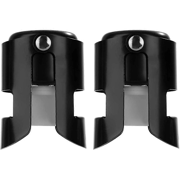 4-pack Champagneförslutare Flaskpropp Kompatibel med Champagne Vakuumförseglad Vinflaskpropp Black