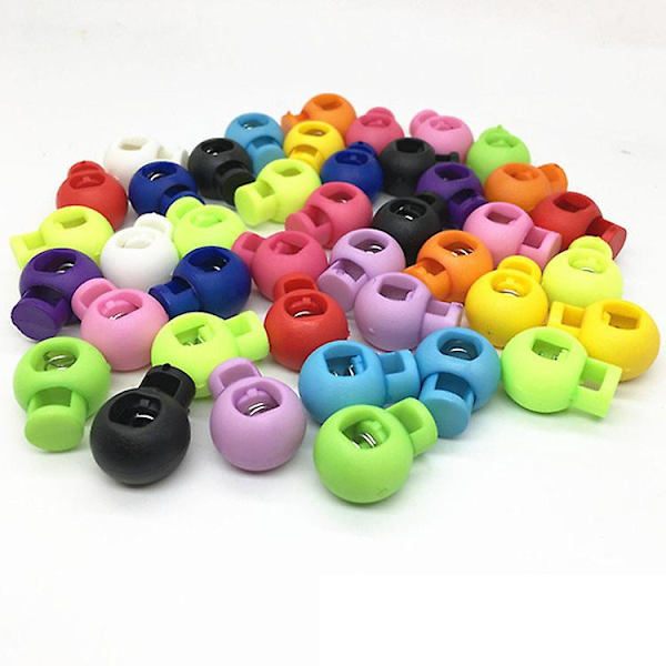 10 stk. Fjærlås for snorer Plast Doble Hull Snor Ender Feste Oval Toggle