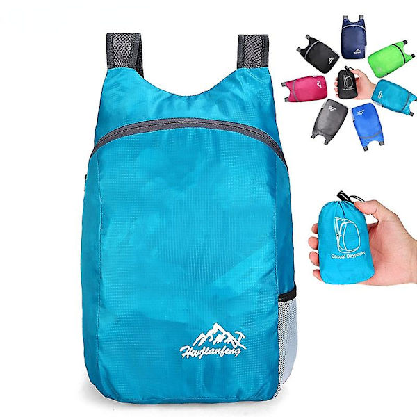 20l Vattentät Hopfällbar Ryggsäck, Vikbar Ultralätt Utomhus Hopfällbar Praktisk Resväska, Klättring Vandringsryggsäck Sky Blue