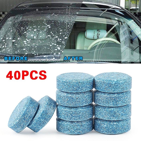 20/120 st Car Solid Cleaner Brustabletter Spray Cleaner Bilfönster Vindruta Glasrengöring Auto 40PCS