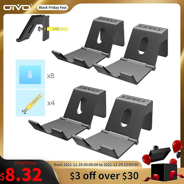 Oivo 4 st spelkontroll stativhållare Kompatibel med ps4-kontroll väggfäste hörlurshållare universell hopfällbar design gamepad-hållare 2 pcs