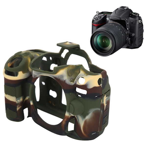 Kamerabeskyttelsesetui lavet af silikone, egnet Kompatibel med Nikon D7000 kamera, tilbehør, camouflage
