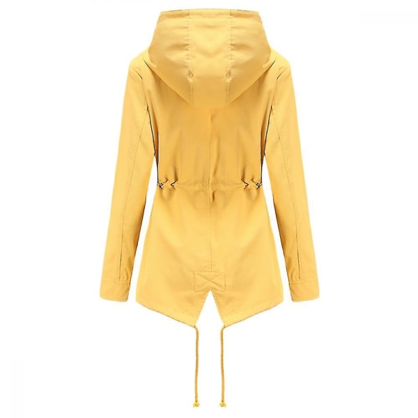 Safari Militærjakke med glidelås og snorhette for kvinner Yellow 2XL