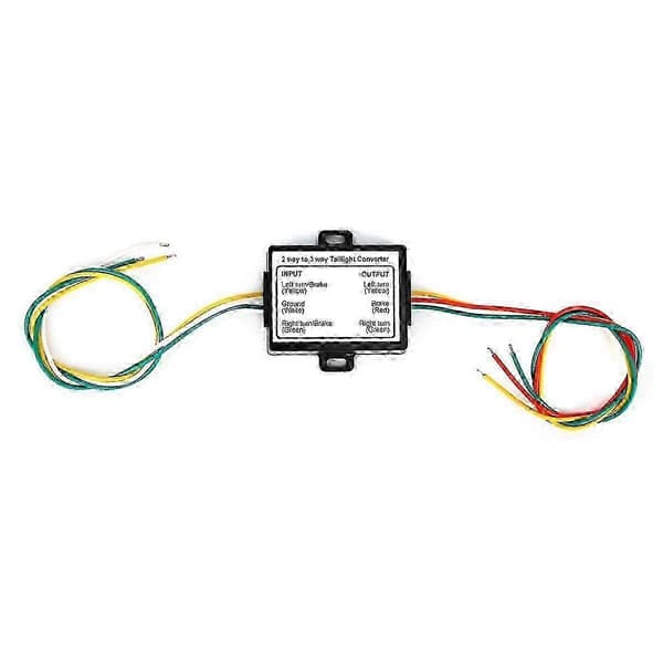 2-til-3 ledningssamling Trailer Konverter Elektrisk System Ledningsnet Adapter US Type Baglygte Conv As Shown
