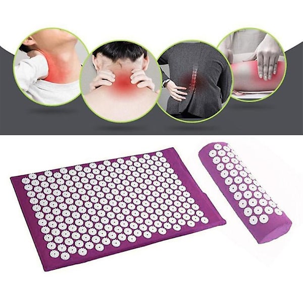 Halkfri Akupressurkudde Massage Matta Kroppssmärta Spik Fitness Pilates Träningskudde Yoga Matta Presentpåse Applikator Kuznetsov Gray