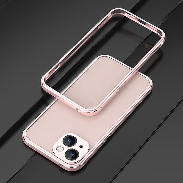 [LCS] Linsskydd + metallramsfodral för iPhone 13 Rose Gold