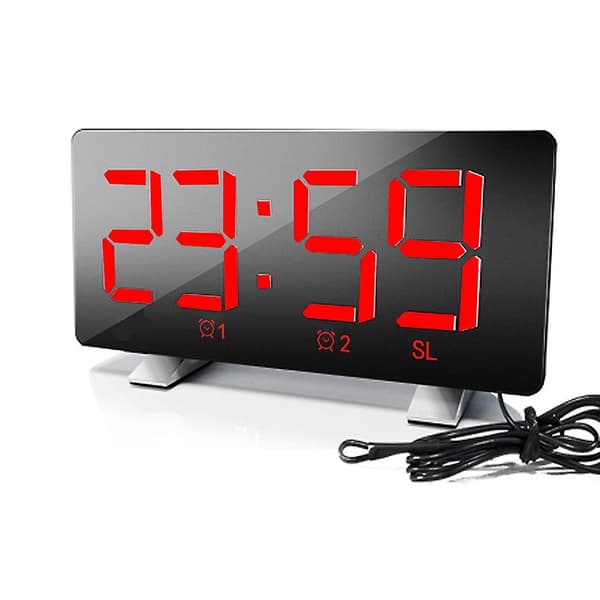 [LCS]8\" USB-laddande digital LED-väckarklocka