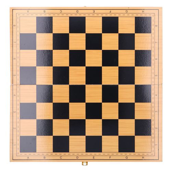 Kokoontaitettava puinen shakkisetti 40 x 40 x 2,6 cm