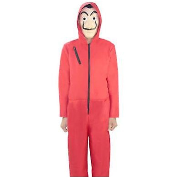 Clown Cosplay Kostym Hoodie Röd Jumpsuit Av Pappershuset XXL
