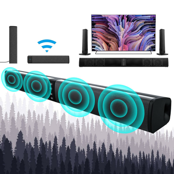 Bluetooth Soundbar Tv Hemmahögtalarsystem Trådlös subwoofer 3d surroundljud