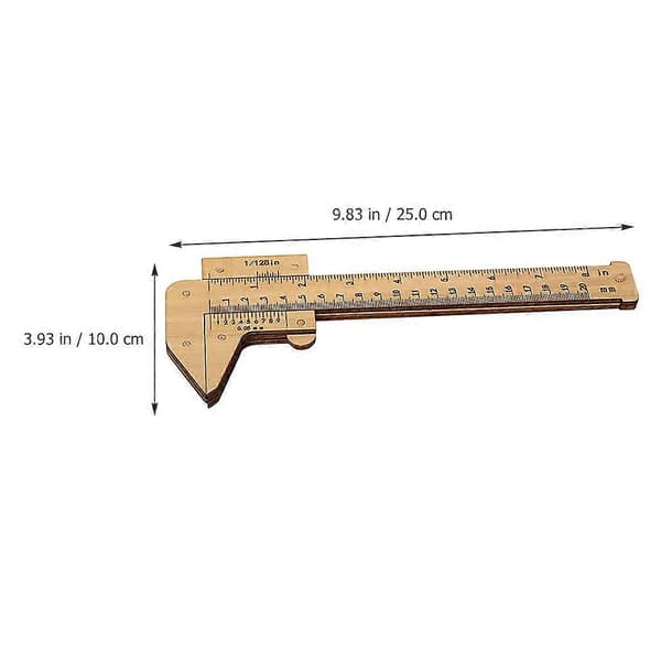 Treruler 5 stk. skyvelære for ingeniører Trebearbeiding Måleverktøy Rektangulær struktur Beige 25X10X1.2CM