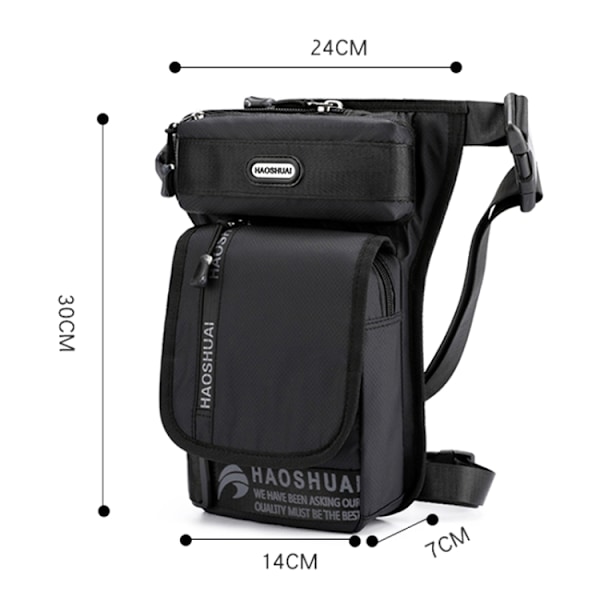 HAOSHUAI Herr Outdoor Åkpåse Benväska Midjeväska Sport Bröstväska Messenger Bag Grå