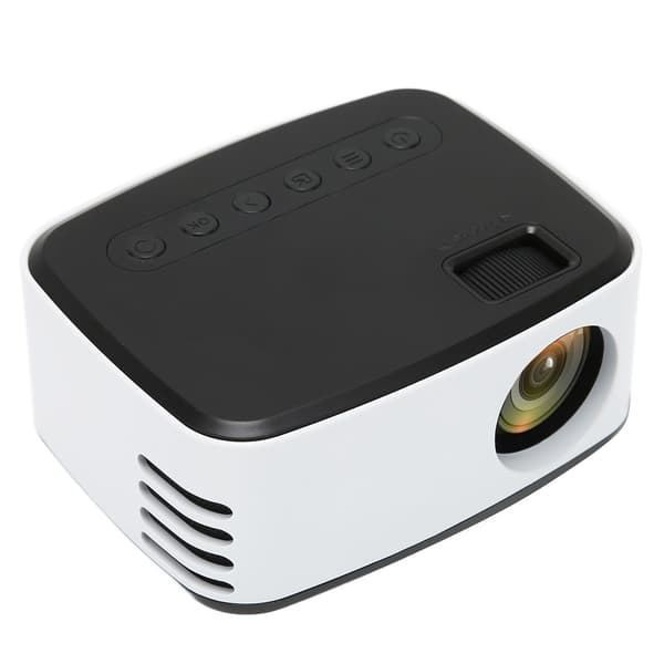 Bärbar HD 1080P miniprojektor för utomhus hemmabiosystem - svartvit