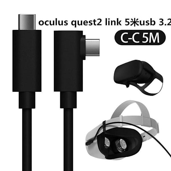 Est Link-kabel 4,8 meter Höghastighetsdataöverföring och snabbladdning USB C-kabel Kompatibel med Oculus Quest-headset och speldatorer