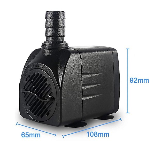 [LCS] Dränkbar pump, fontänvattenpump med 4 sugkoppar, 3 munstycken US Plug  65W