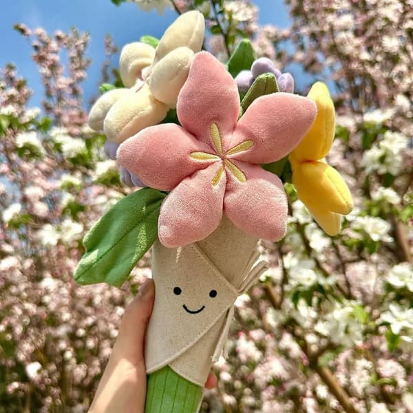 Blød Blomster Plyslegetøjsbuket - Sød Gave til Valentinsdag, Jul, Mere