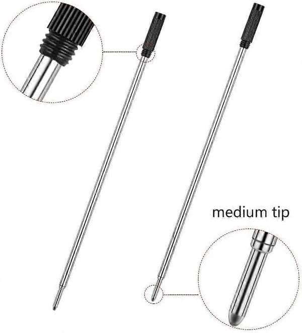 AURA 4.5' Kuglepen Refills, Medium Spids Pen Refill - Sort Blæk Pen Refills. (20 stk.)