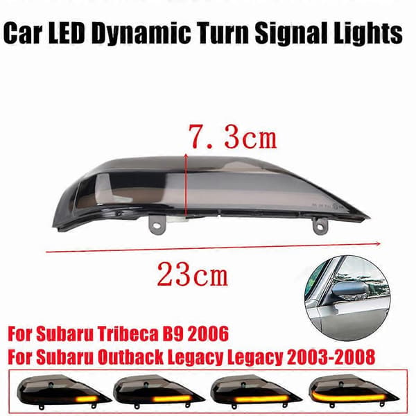 2 stk for Subaru Forester Legacy Outback 2003-2006 2007 2008 LED dynamiske blinklys sidespeillampe biltilbehør