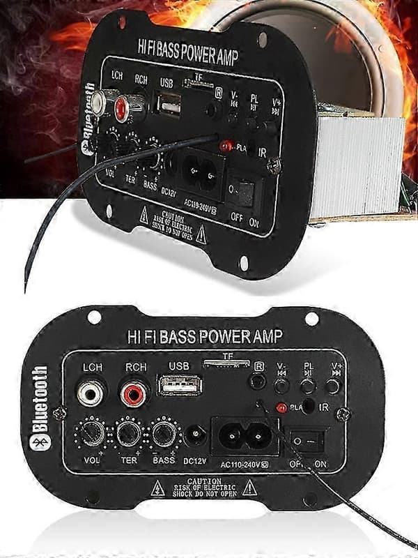 50W Bluetooth HiFi effektforsterker Mini Audio Digital Stereo FM Bil AMP Fjernkontroll FT