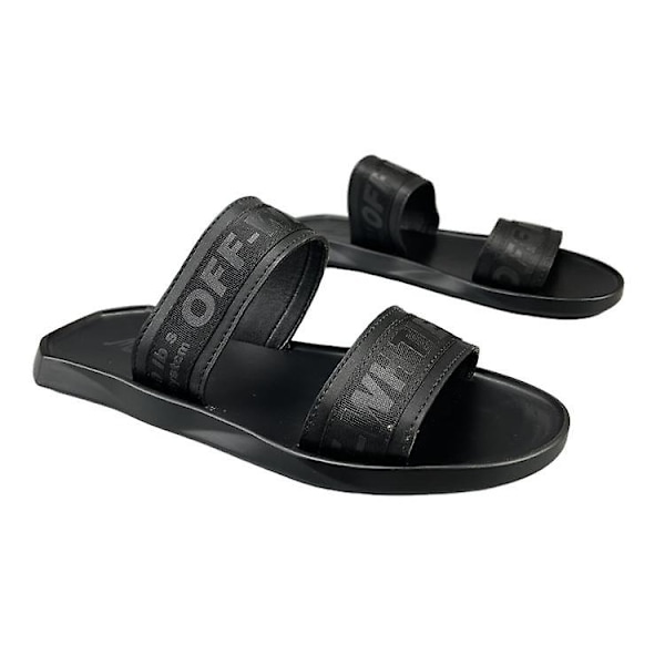 Pustende sandaler i kuskinn og flip-flops i skinn for menn 41