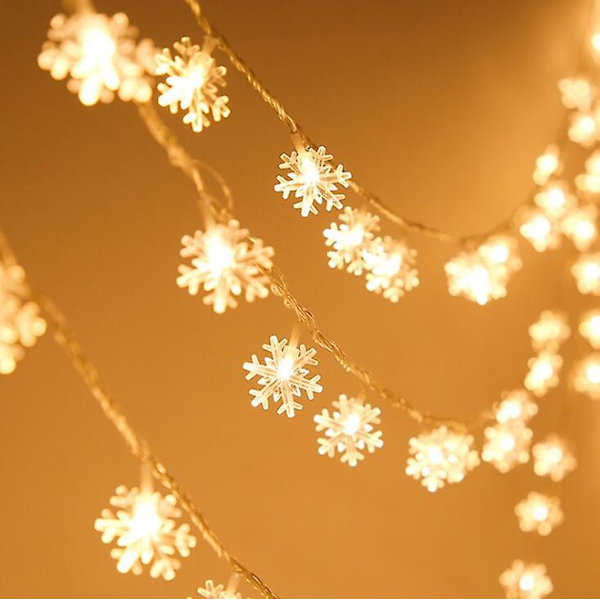 LED Lys Juletre Dekorlampe Utendørs Julelys Snølampe WARM WHITE 6m