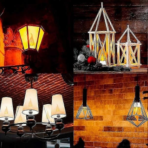 4-pakning 3W E14 LED-lyspære Flame Effect-lyspære med 3 lysmoduser Dekorativ lyspære