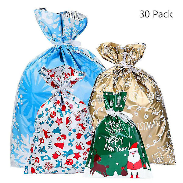 20/30 st Partyväska Folie Jul Knyt Presentpåsar Bröllop Godis Favoritpåse Julklapp 30pcs