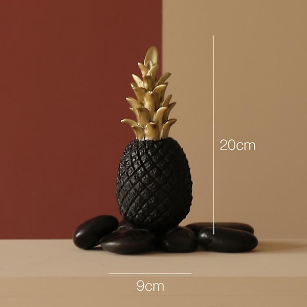 Nordisk Inss Stil Net Rød Gull Ananas Ornamenter Kreative Hjem Skrivebordsdekorasjon Black M