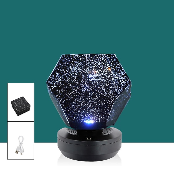 Galaxy projektorlampor för sovrum Star Projektor nattlampa f black USB three-color