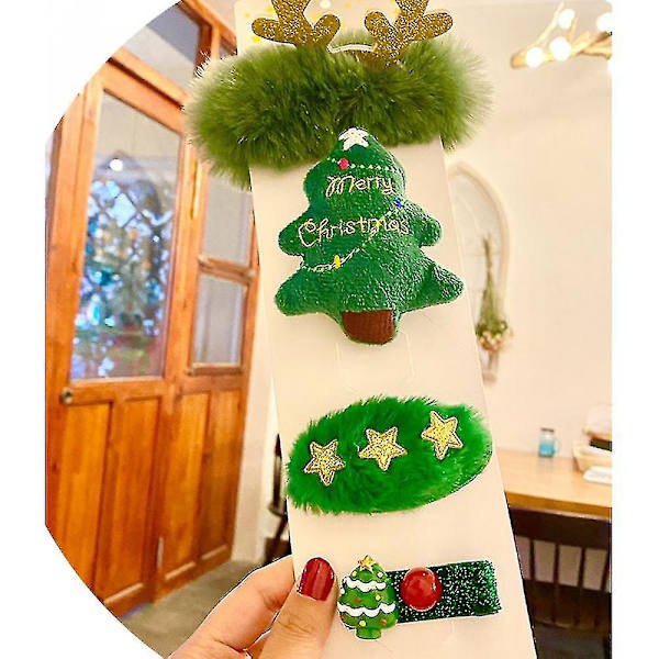 [LCS] Julhårstillbehör Gummiband Brosch Set Julklapp Tree