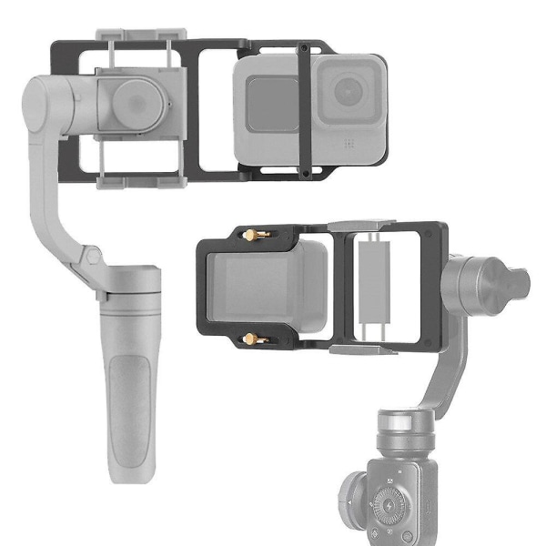 Action Camera Switch Adapter Handhållet Gimbal Fäste Platt Splint Plast för Gopro Hero 9 8 Svart