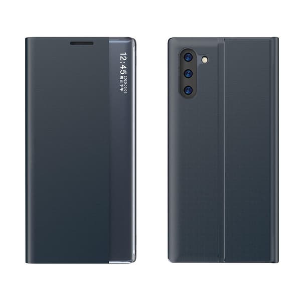 Til Galaxy Note 10 Plus Side Display Magnetisk Horisontal Flip Almindelig Tekstur Stof + PC-etui med & Til Galaxy Note 10 Plus Dark Blue