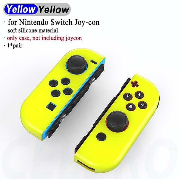 1 par case för nintendo switch joycon joy con controller hölje cover för nintendoswitch joystick skyddsbyte Yellow